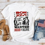 Bon Jovi Wanted Dead Or Alive T-Shirt , Bon Jovi Shirt Gift For Fan, Bon Jovi Band 90s Vintage Shirt , Bon Jovi Rock Shirt , Jon Bon Jovi Shirt SizeL