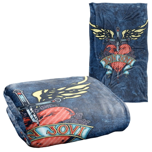 Bon Jovi Weathered Denim Silky Touch Super Soft Throw Blanket 36" x 58"
