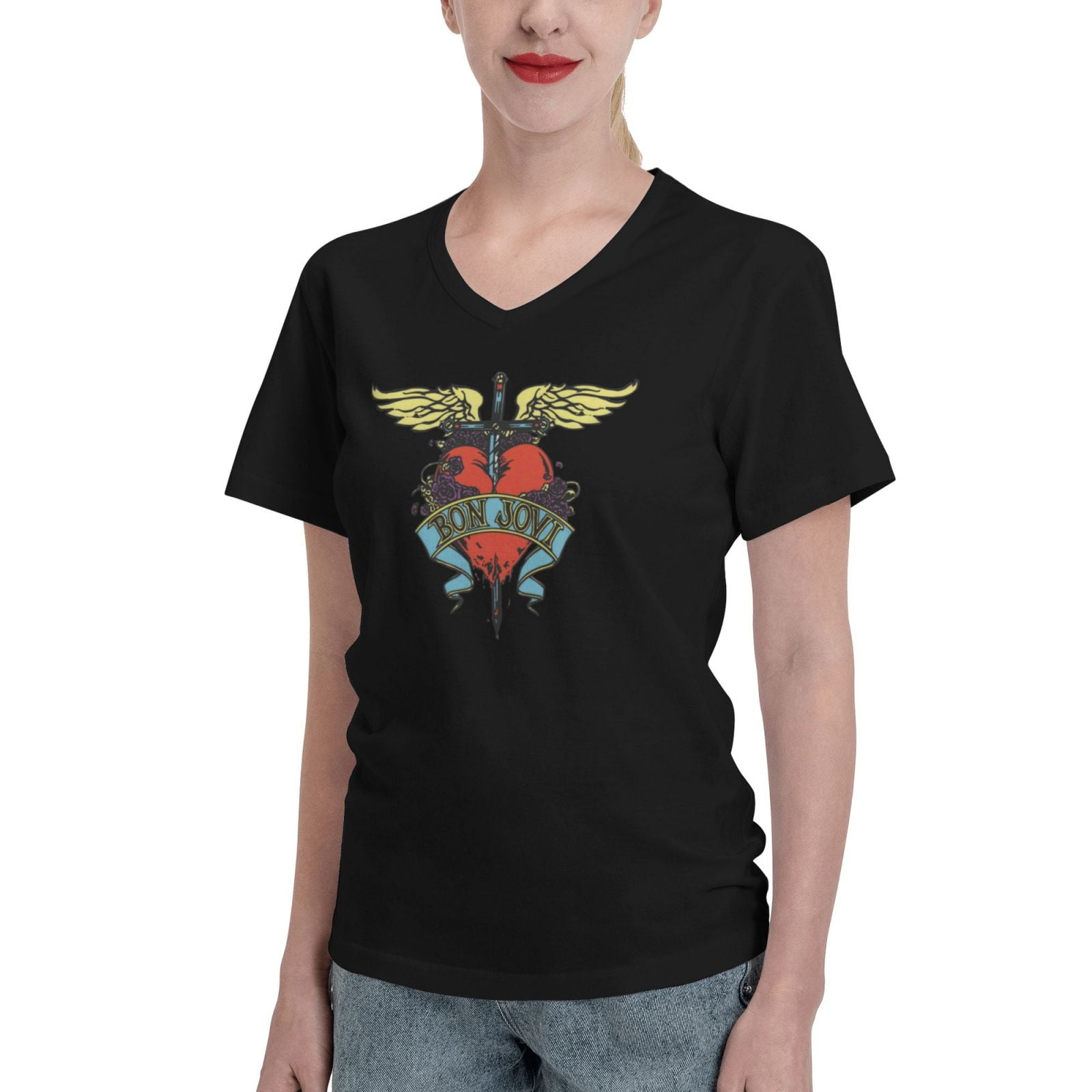 Bon jovi t shirt women's hotsell