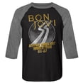 thumbnail image 1 of Bon Jovi World Tour Vintage Black/Premium Heather Adult 3/4 Sleeve Raglan T-Shirt Xl, 1 of 2