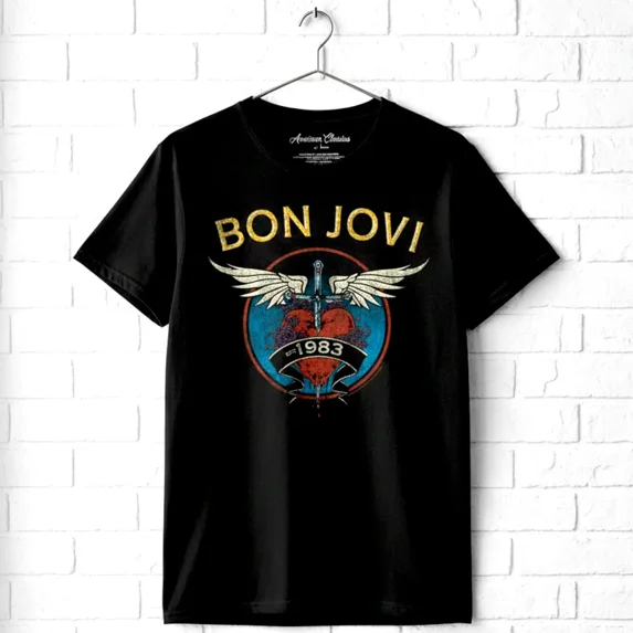 Bon Jovi since 1983 Men's T Shirt (Black, AdultS)
