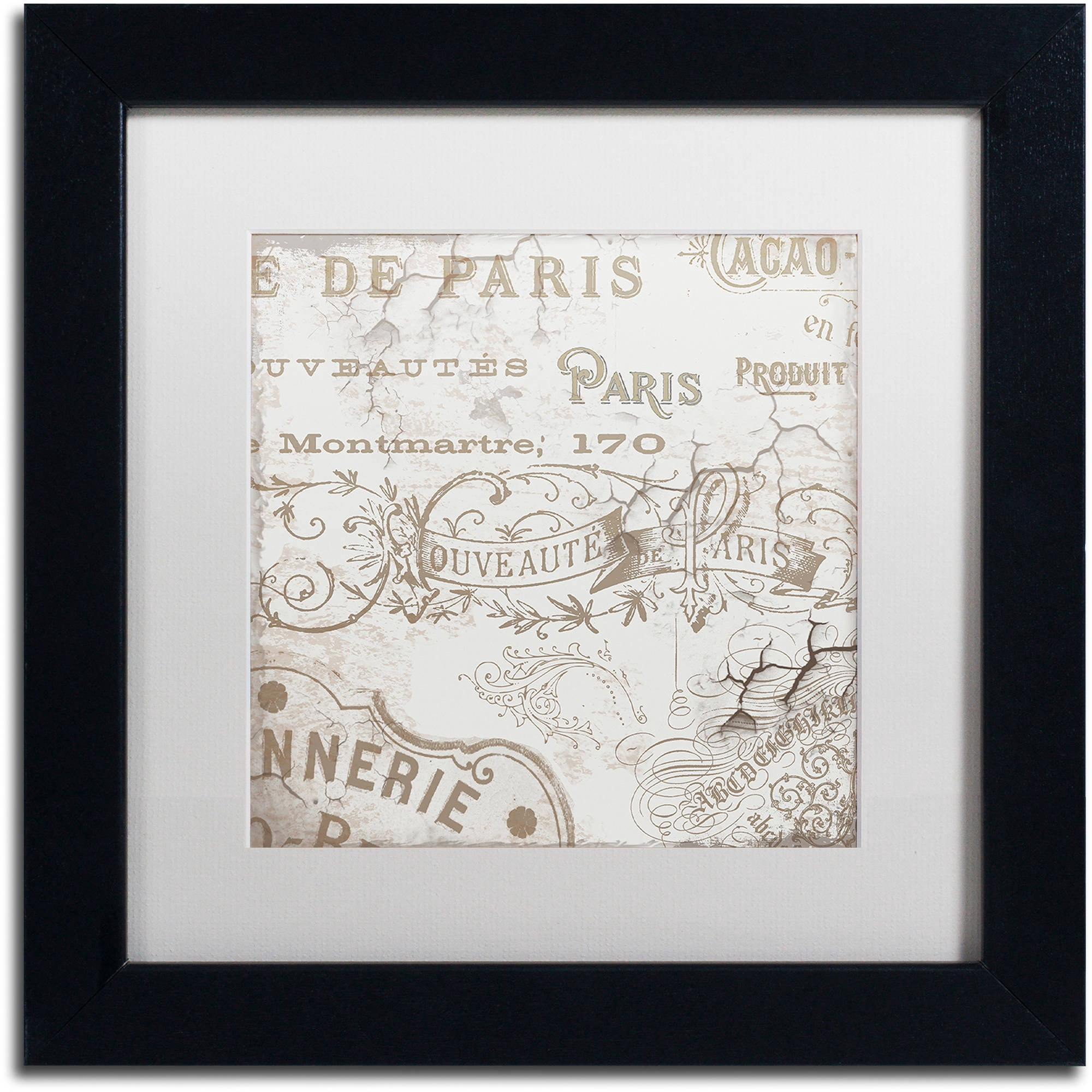 "Bon Mots IV" Canvas Art by Color Bakery White Matte, Black Frame