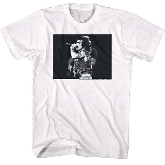Bon Scott AC/DC BW White T-Shirt