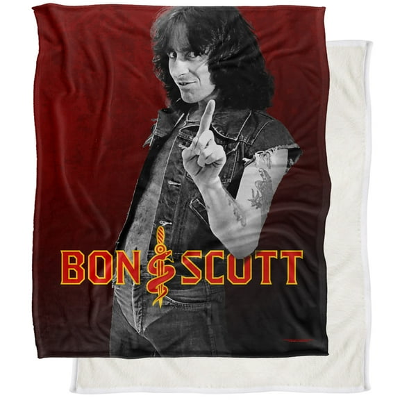 Bon Scott Blanket, 50"x60" Snake Logo Silky Touch Sherpa Back Super Soft Throw Blanket