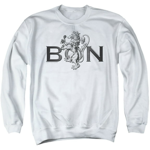 Bon Scott Bon Crest Unisex Adult Crewneck Sweatshirt, Bon Crest, 3X-Large