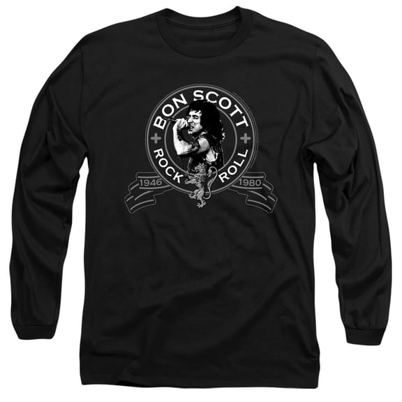 Bon Scott Bon Scott Seal Unisex Adult Long-Sleeve T Shirt, Bon Scott Seal, Large