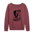 thumbnail image 1 of AC/DC - Women's Lightweight French Terry Wide Neck Long Sleeve Graphic Shirt, 1 of 4