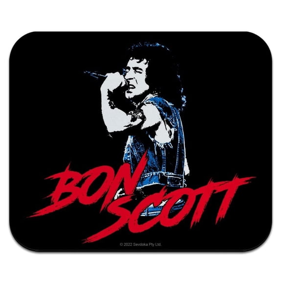 Bon Scott Singing Graphic Low Profile Thin Mouse Pad Mousepad