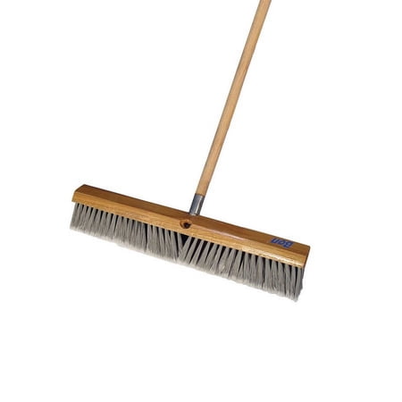 Bon Tool 84-516 Heavy Duty Silver Tip Flagged Broom - 18" With 5' Wood Handle