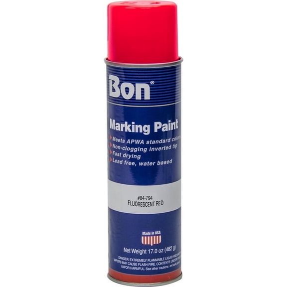 Bon Tool 84-794 Marking Paint - Fluorescent Red - 20 Oz (12/Pkg)