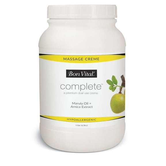 Bon Vital Complete Massage Creme, Marula/Olive/Avocado/Jojoba, 1 Gallon