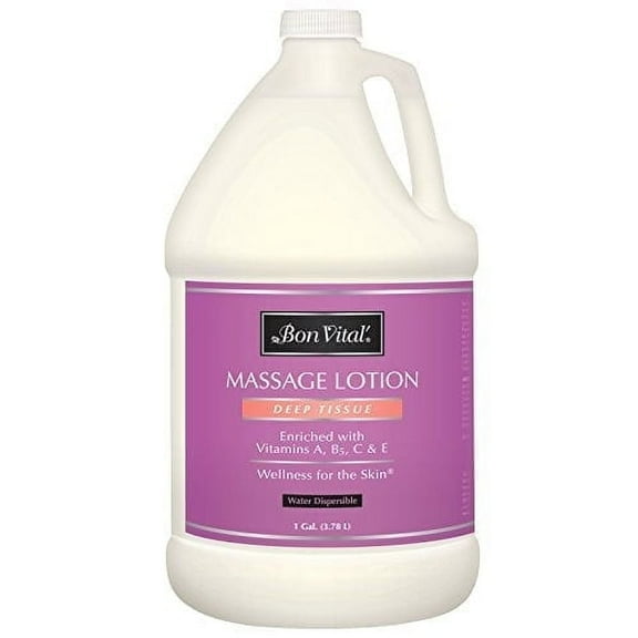 Bon Vital' Deep Tissue Massage Lotion, No Greasy Residue, 1 Gallon