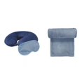 thumbnail image 1 of 3pc Set Navy neck pillow eyemask throw, 1 of 2