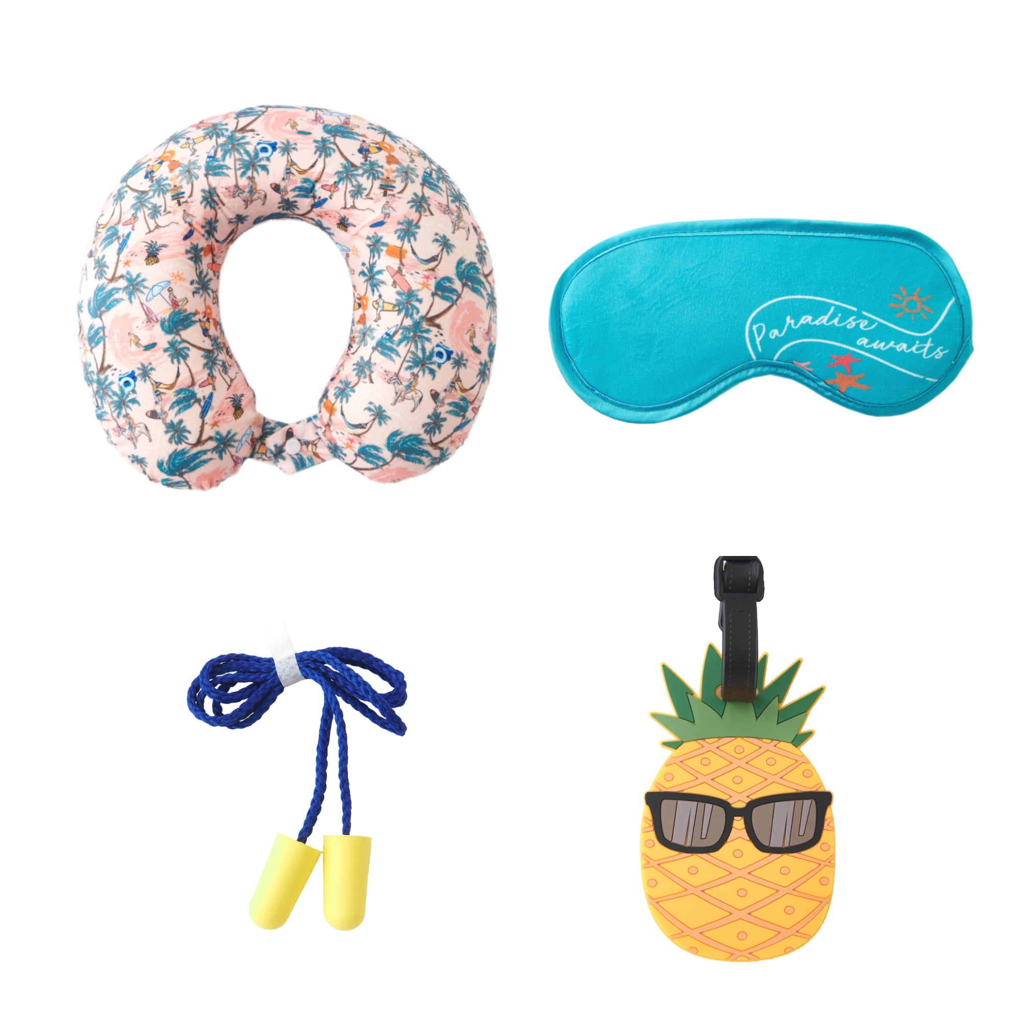 Bon Voyage® 4-Piece Travel Set - Memory Foam Neck Pillow