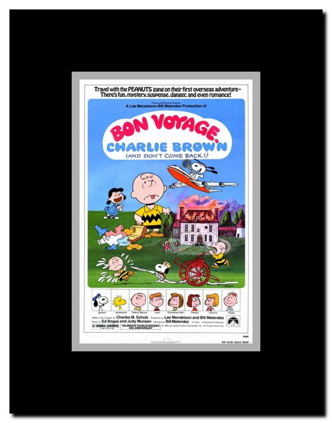 Bon Voyage Charlie Brown Framed Movie Poster