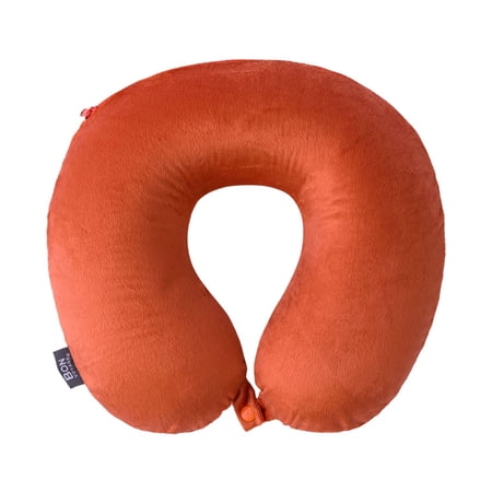 Bon Voyage Classic Memory Foam Travel Neck Pillow, Orange