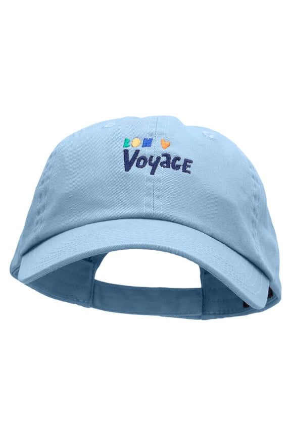 Bon Voyage Embroidered Low Profile Dyed Cotton Twill Cap - Sky Blue OSFM