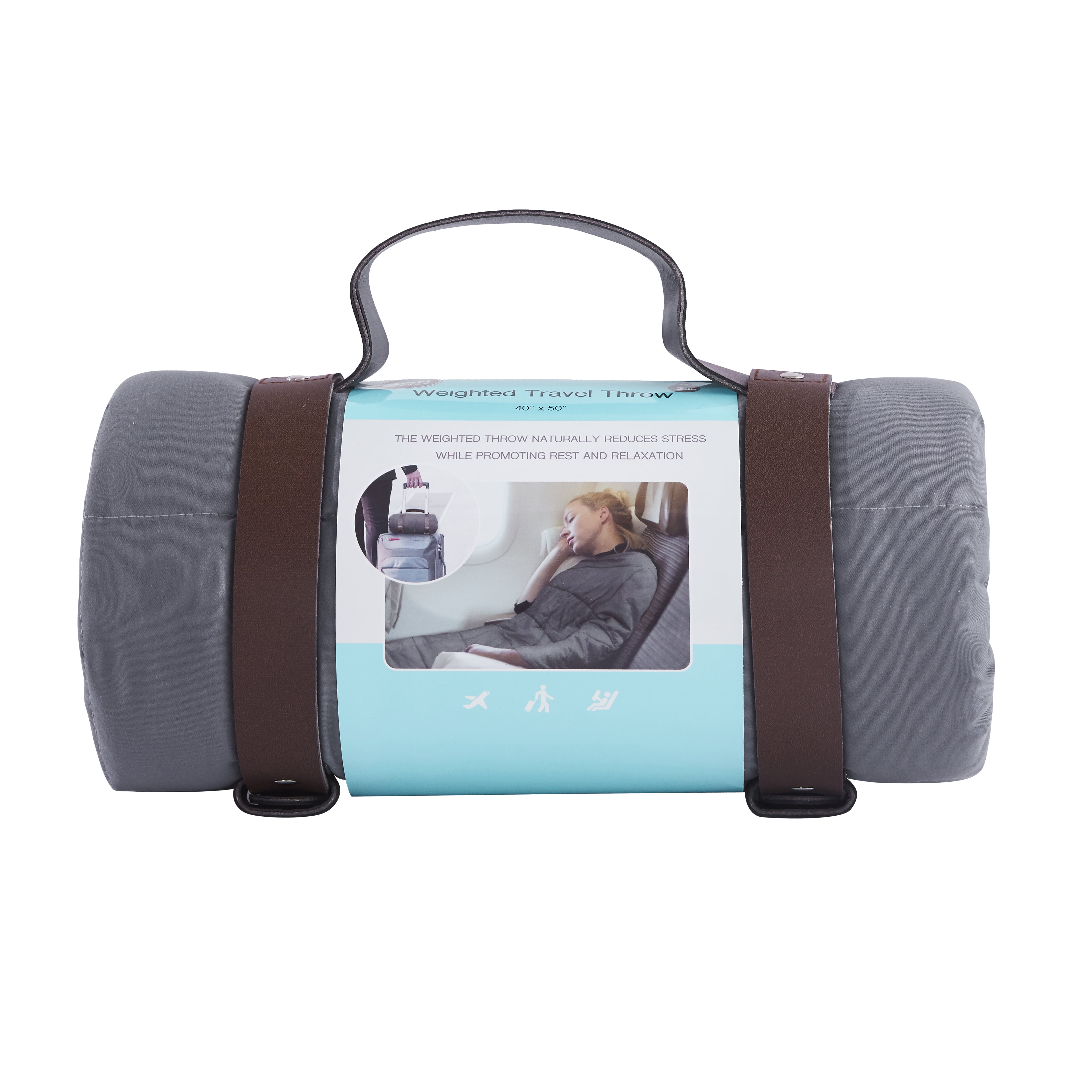 Bon Voyage Gray 5 lbs Travel Weighted Throw 40