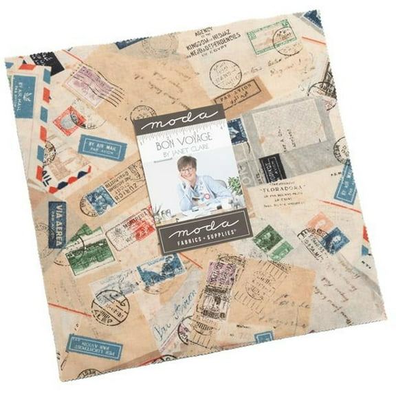 Bon Voyage Layer Cake by Janet Clare; 42 - 10" Precut Fabric Quilt Squares