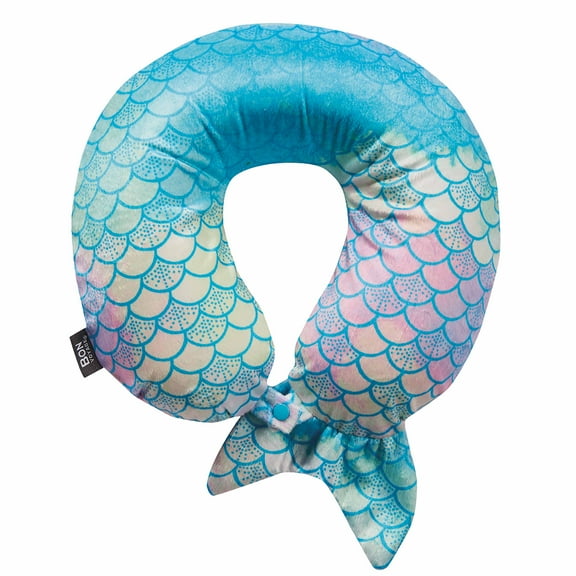 Bon Voyage Mermaid Tail Memory Foam Travel Neck Pillow, Light Green