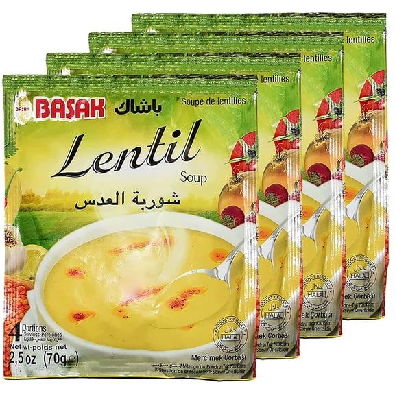 BonBalloon Basak Soup De Lentils Lentil Lens Baharat Natural Herbal Herb Herbs Mix Seasoning Spice Spices Cooking No Additives Non Gmo Kosher Halal ( 4 Pack = 9.88 oz / 280 gm )