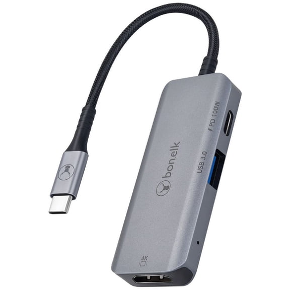 BonElk USB-C 3-in-1 Multiport Hub - Space Grey