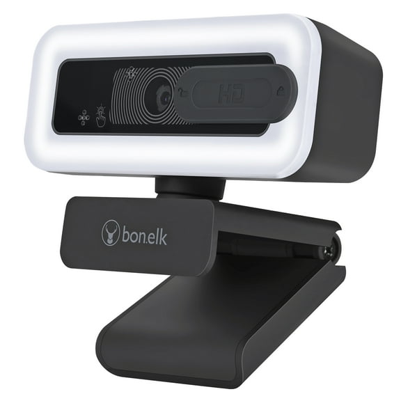 BonElk USB Webcam Pro with LED 1080p Auto-Focus compatible with Windows, Mac, Android