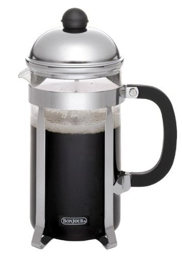 Polished Stainless Steel and Glass 8-Cup French Press