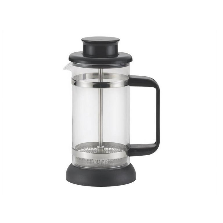 BonJour Coffee and Tea 3-Cup Riviera French Press with Coaster and Scoop,  Black 