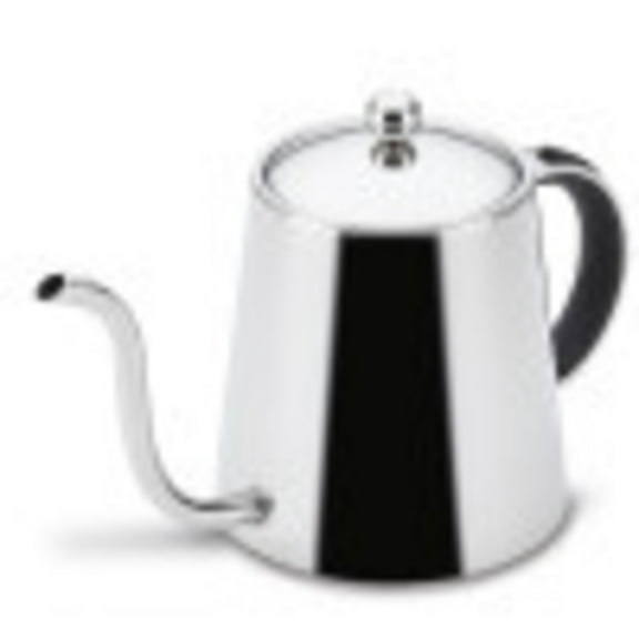 BonJour Stainless Steel Pour Over Teapot with Black Handle, 23-Ounce