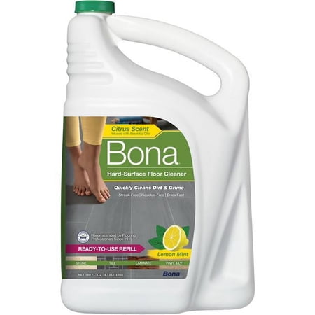 Bona 160 oz Lemon Mint Scent Refill Liquid Floor Cleaner - Pack of 4