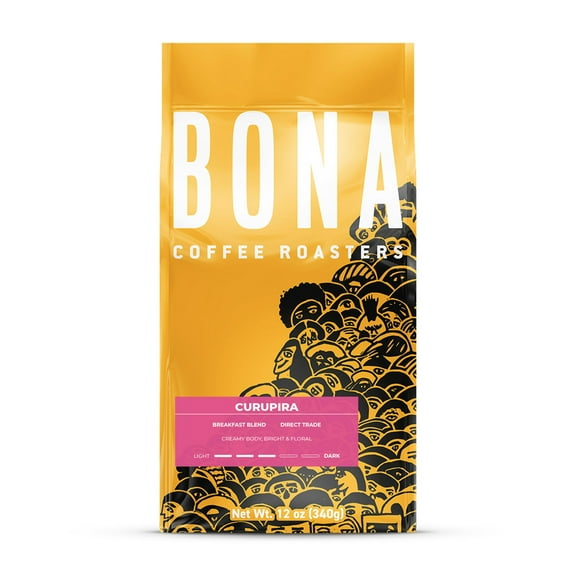 Bona Coffee Roasters, Curupira Breakfast Blend, Roast Medium, 12oz, Notes: Creamy Body, Bright and Floral