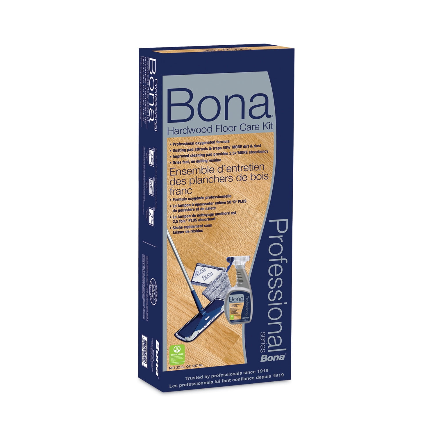 Bona Hardwood Floor Care Kit 15" Head 52" Handle WM710013398