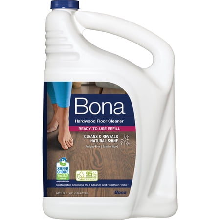 Bona Hardwood Floor Cleaner Refill - Unscented - 128 Fl Oz — Household & Commercial Use, Effective Formula
