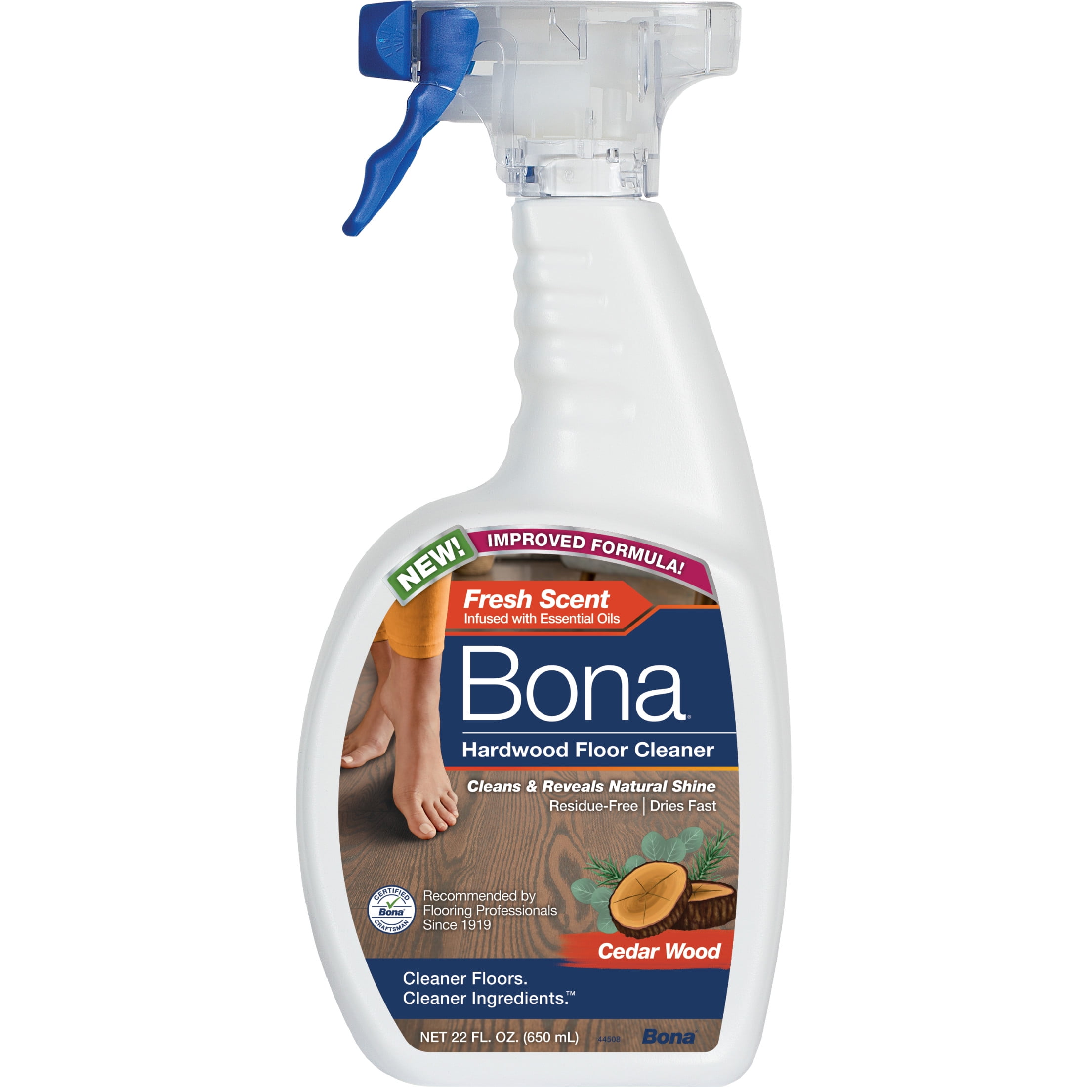 Bona Hardwood Floor Cleaner Spray, Cedar Wood Scent, 22 Fl Oz