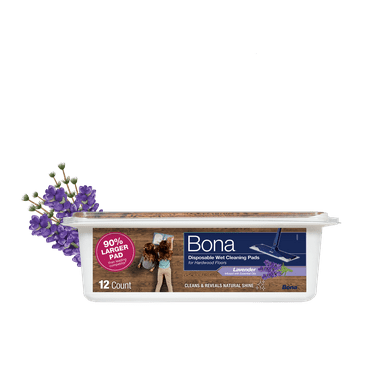 Bona Hardwood Floor Disposable Wet Cleaning Pads, Lavender Scent, 12 Count