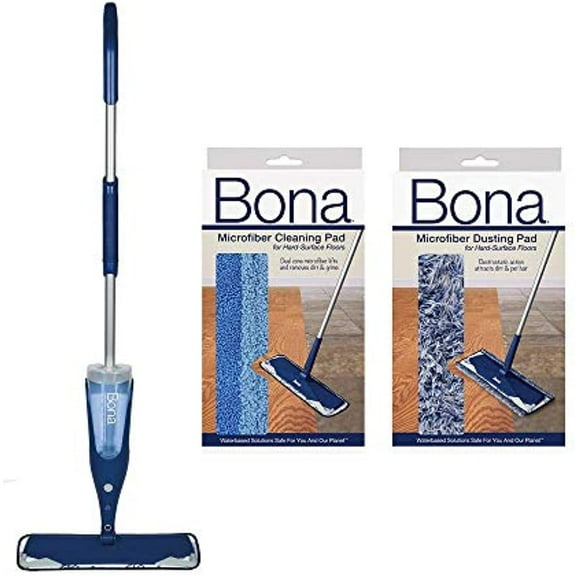 Bona Hardwood Floor Spray Curve Mop With Dust Pad And Cleaning Pad
