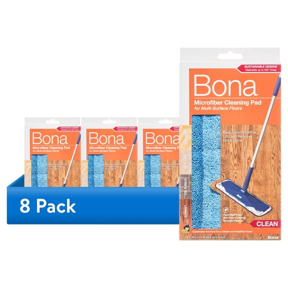 (8 pack) Bona Reusable Microfiber Cleaning Pad, 1ct