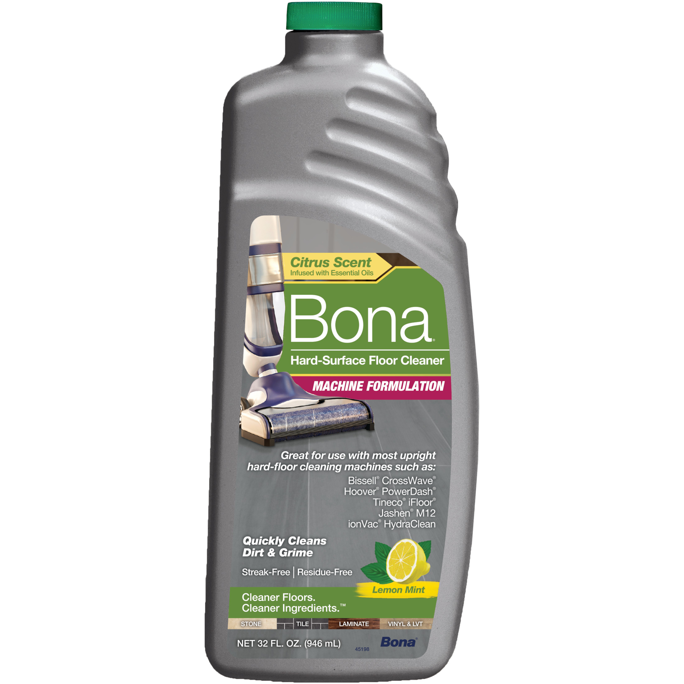 Bona Machine Concentrate Refill for Hard-Surface Flooring, Lemon Mint Scent, 32 Fluid Ounces - image 1 of 12