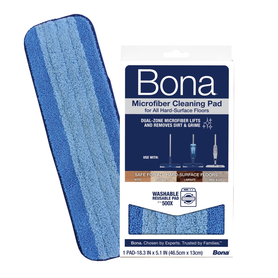 Walmart sales :  Bona Microfiber Cleaner Pad for Hardwood and Hard-Surface Floors, Fits Bona Mops