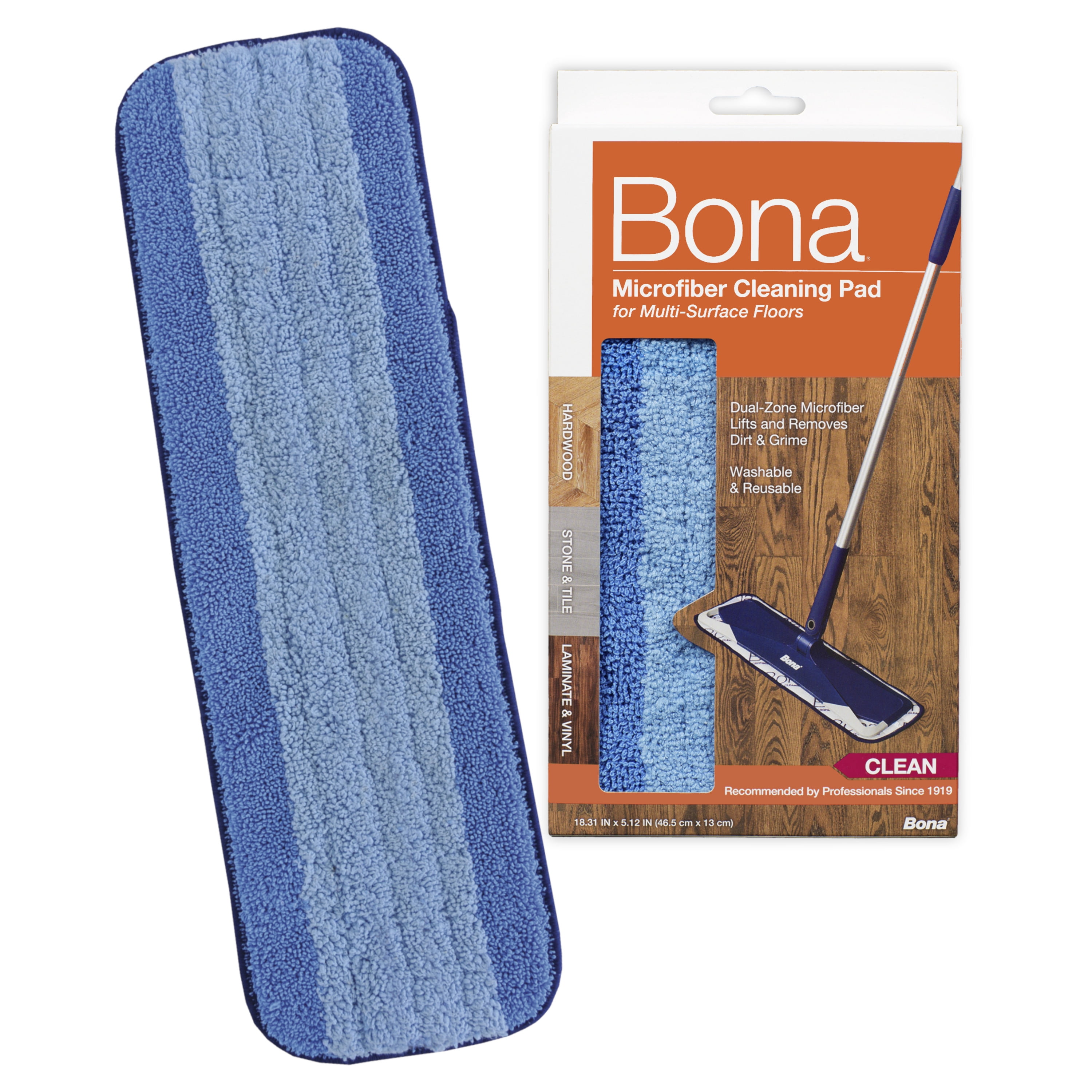 Bona Blue Microfiber Flat Mop Deep Clean Pad