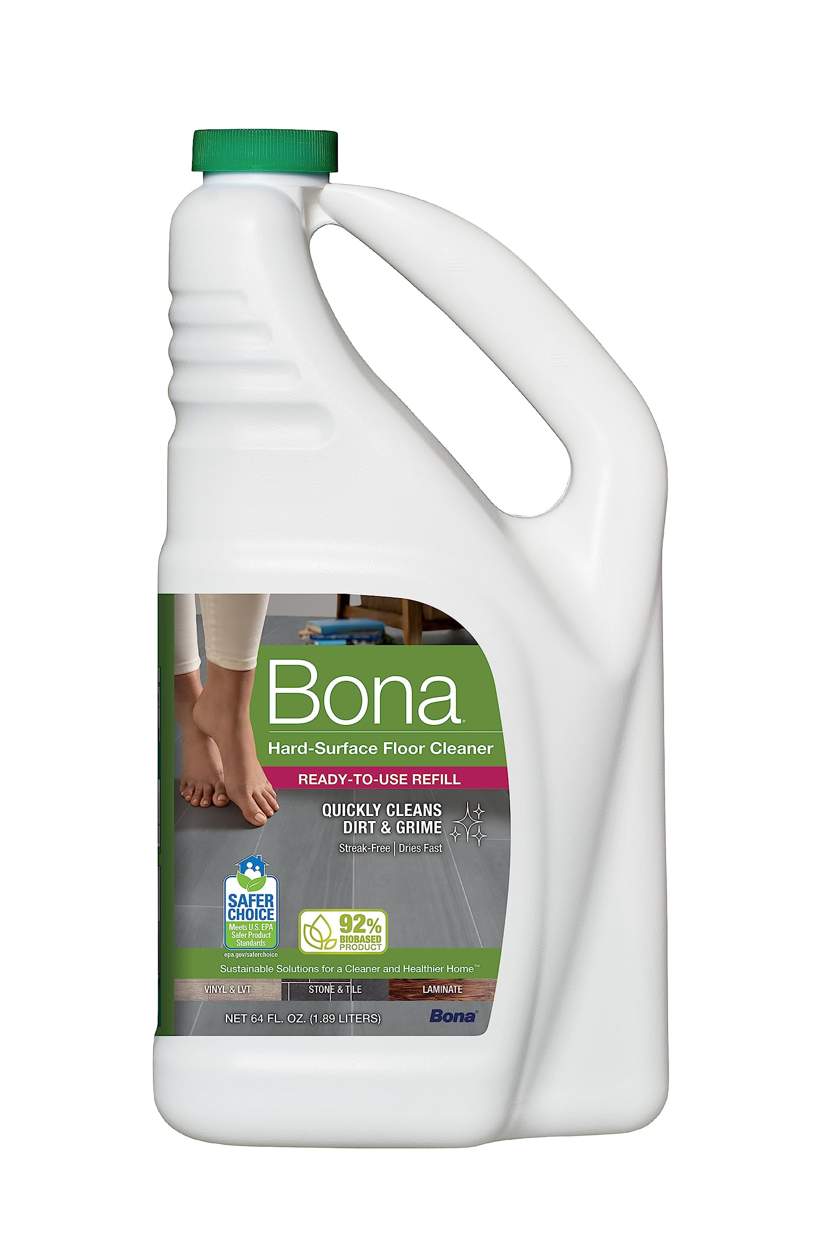 Bona Multi-Surface Floor Cleaner Refill, for Stone Tile Laminate LVT ...
