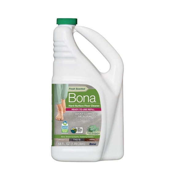 Bona Multi-Surface Floor Cleaning Solution Refill, Fresh Eucalyptus, 64 fl oz