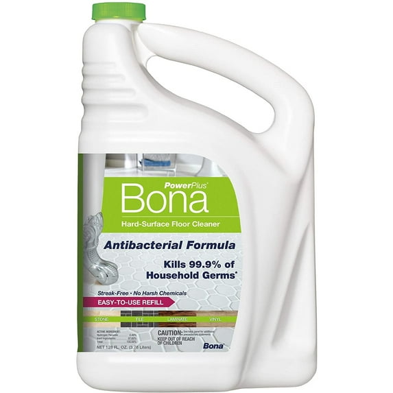 Bona PowerPlus Antibacterial Floor Cleaner Refill - Streak-Free - 128 fl oz