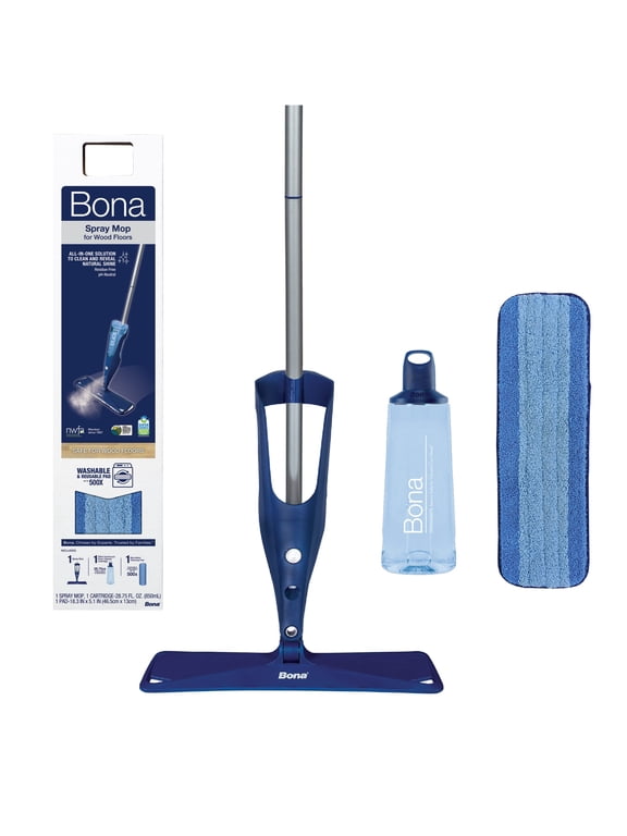 Spray Mop for Hardwood Floors Kit - Includes Reusable Microfiber Cleaning Pad and Pre-Filled Cartridge