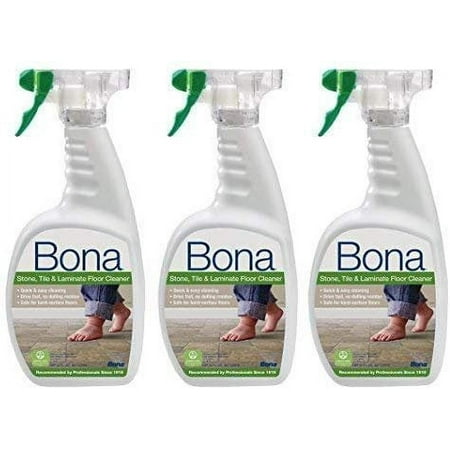 3-pack Bona Stone Tile & Laminate Floor Cleaner Spray - Streak-Free - 3 Pack — Household & Commercial Use, Effective Formula