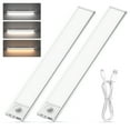 thumbnail image 1 of Bonacell Under Cabinet Lights,40 LED Rechargeable Battery Operated Motion Sensor Light Indoor, 2 Pack Magnetic Dimmable Closet Lights, Wireless Under Counter Lights for Kitchen, Stairs, 1 of 5