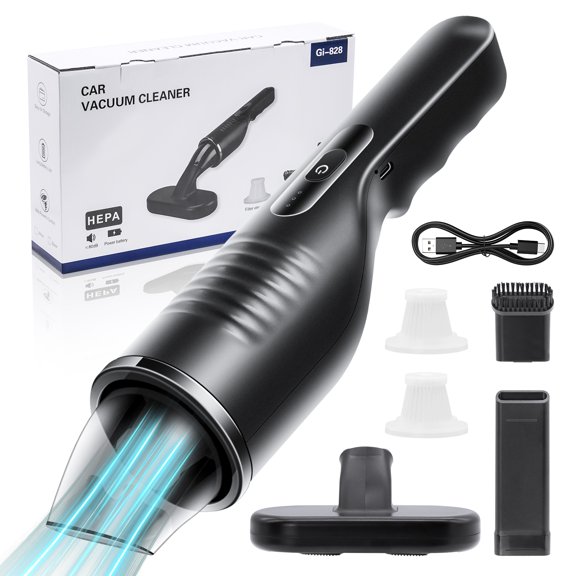 Bonacell Handheld Vacuum Cordless with Powerful Suction, 10000Pa Portable Vacuum Cleaner with Bag for Car - with 3 Washable HEPA Filter for Pet/Bed/Carpet/Sofa