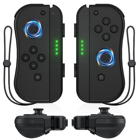 Bonacell Joypad (L/R) Controller for Nintendo Switch Controller Wireless Controllers, Replacement for Switch Joy-cons Support Dual Vibration/6-Axis Gyro/Wake-up(Black)