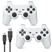 Bonadget 2 Pack PS3 Wireless Controller Compatible with Playstation 3, High Performance Gaming Controller with Upgraded Joystick for Playstation 3